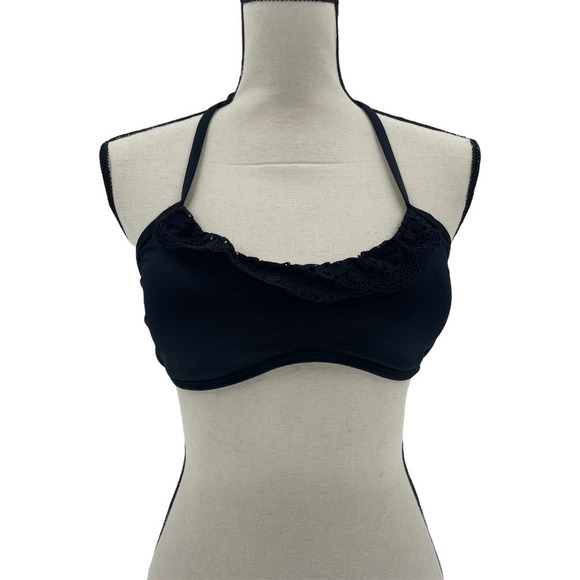 NWT Laundry Lace Trim Halter Bikini Top - Picture 1 of 5